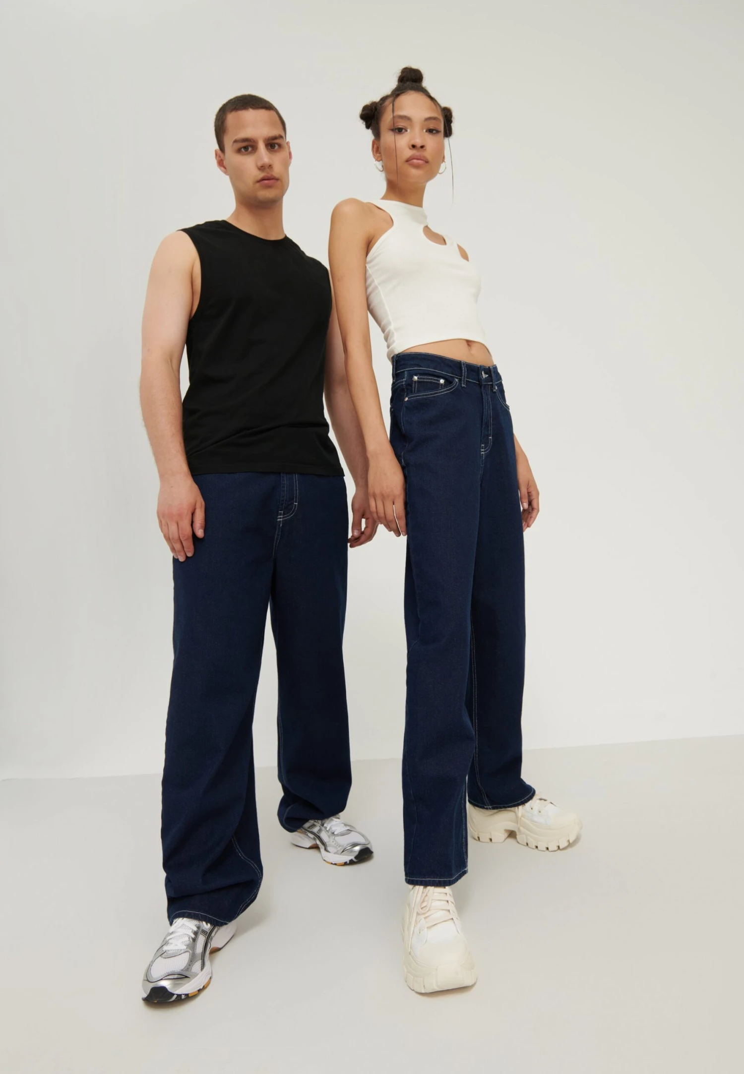 YOURTURN Unisex - Jeans Baggy - Rinsed Denim 4 YOURTURN Unisex - Jeans Baggy - Rinsed Denim - immagine 2