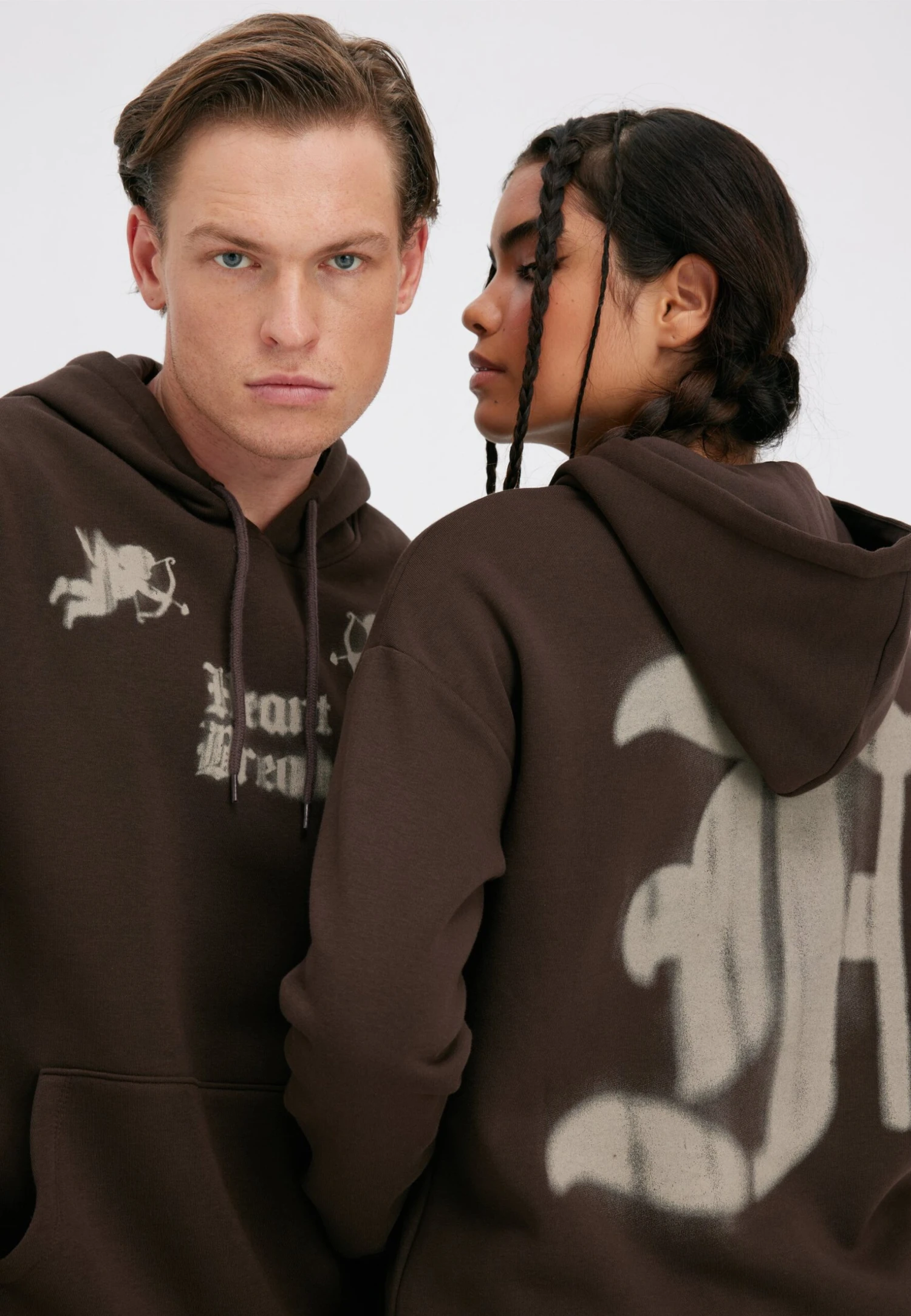 YOURTURN Unisex - Felpa Con Cappuccio - Brown 6 YOURTURN Unisex - Felpa Con Cappuccio - Brown - immagine 4