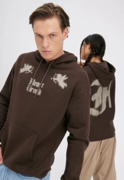 YOURTURN Unisex - Felpa Con Cappuccio - Brown