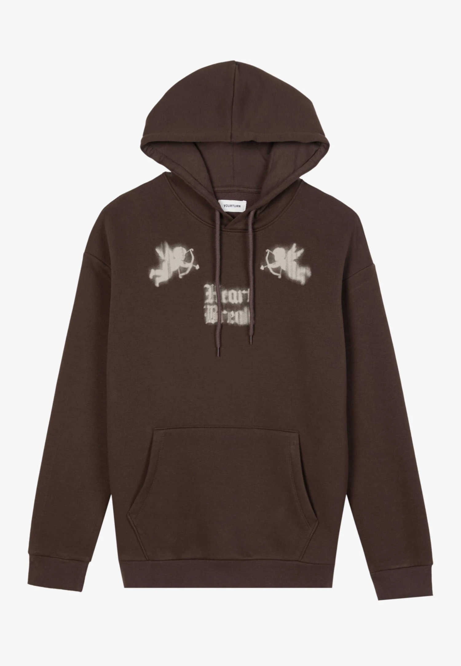 YOURTURN Unisex - Felpa Con Cappuccio - Brown 7 YOURTURN Unisex - Felpa Con Cappuccio - Brown - immagine 5