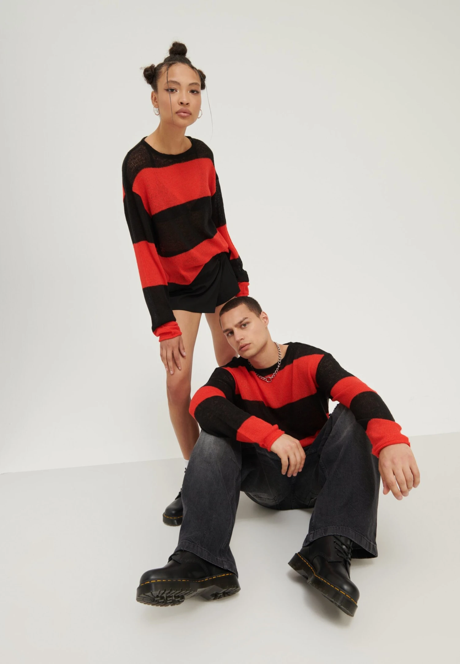 YOURTURN UnisexMaglioneBlack/Red Uomo Maglieria YO122Q053-Q11 4 YOURTURN UnisexMaglioneBlack/Red Uomo Maglieria YO122Q053-Q11 - immagine 2