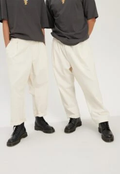 YOURTURN Pant Bo Trousers Elastic Waist Loose Fit Unisex - Pantaloni - Beige