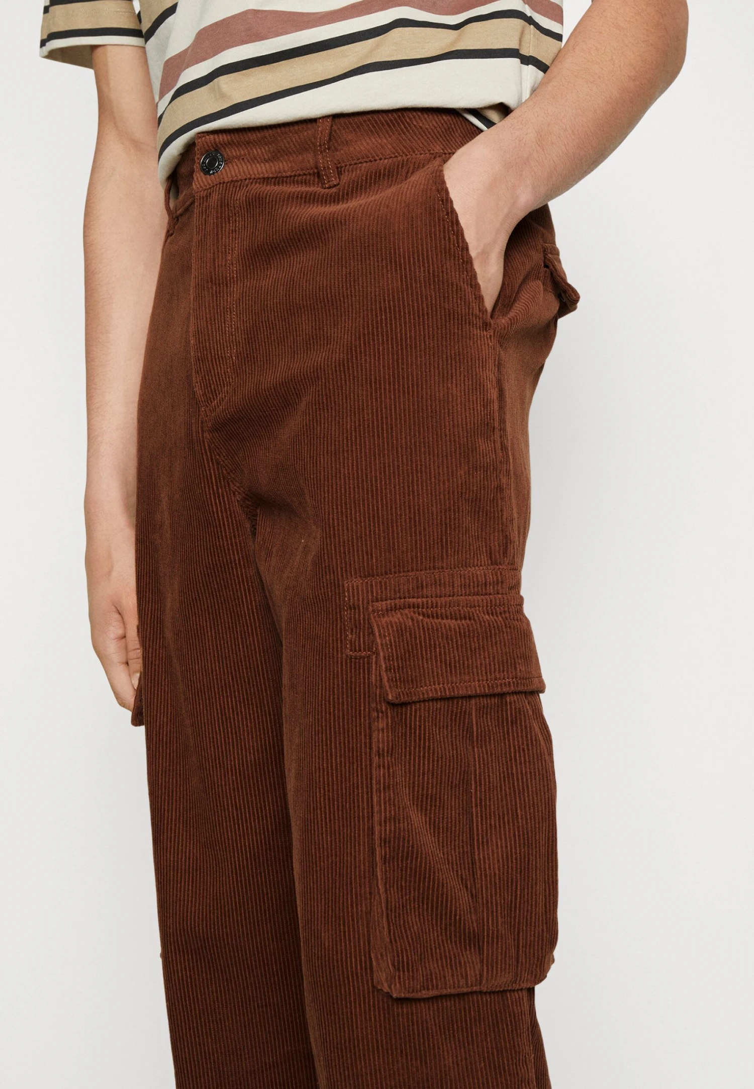YOURTURN Corduroy Unisex - Pantaloni Cargo - Dark Brown 7 YOURTURN Corduroy Unisex - Pantaloni Cargo - Dark Brown - immagine 5