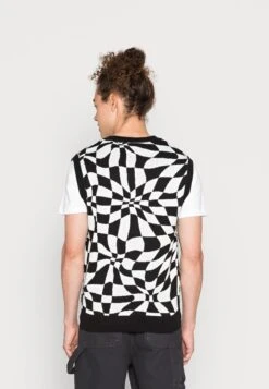 YOURTURN Distorted Check Vest UnisexMaglioneBlack/White Uomo Maglieria YO12100NE-Q11 -Negozio Online Yourturn Italia b039e6683b6846d79acd1f15c36fae0f