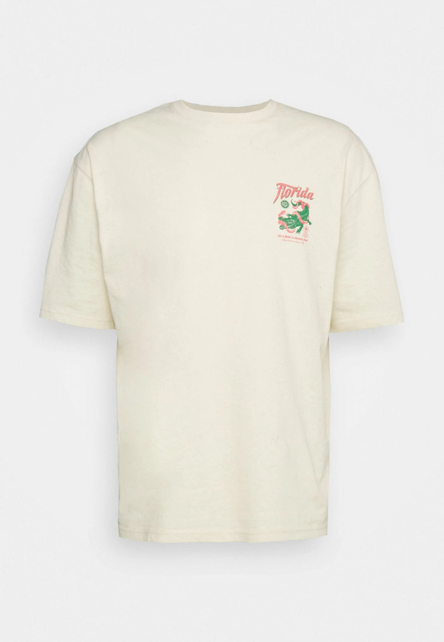 YOURTURN Crocodile Florida Graphic Tee Unisex T-Shirt Con StampaBeige Uomo T-shirt E Polo YO1210130-B11 6 YOURTURN Crocodile Florida Graphic Tee Unisex T-Shirt Con StampaBeige Uomo T-shirt E Polo YO1210130-B11 - immagine 4