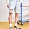 YOURTURN Unisex - Shorts Di Jeans - Light Blue Denim 1 YOURTURN Unisex - Shorts Di Jeans - Light Blue Denim -Negozio Online Yourturn Italia c2cde2b4113342a9828b8f6b875ad516