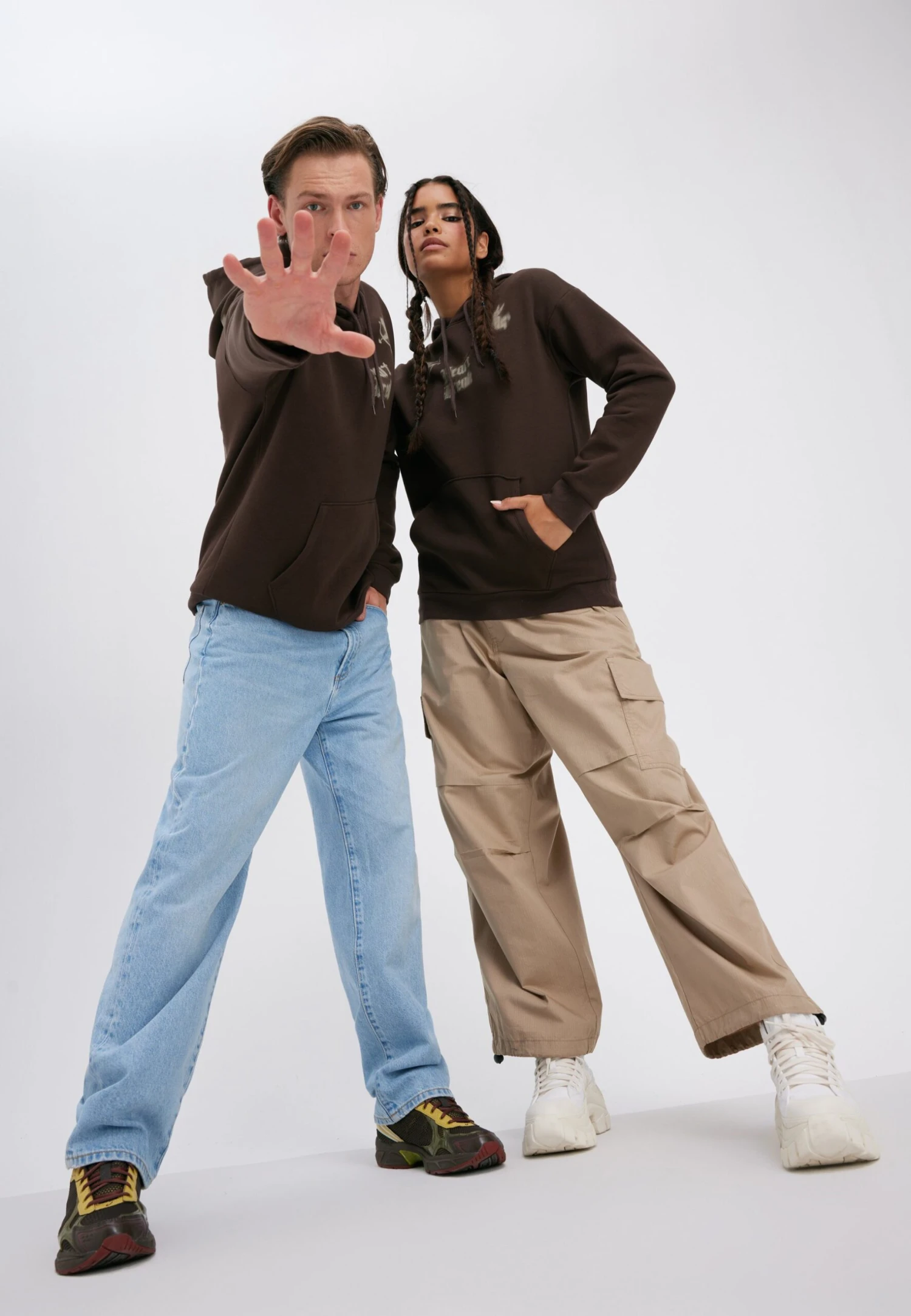 YOURTURN Unisex - Felpa Con Cappuccio - Brown 4 YOURTURN Unisex - Felpa Con Cappuccio - Brown - immagine 2