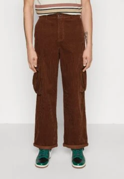 YOURTURN Corduroy Unisex - Pantaloni Cargo - Dark Brown