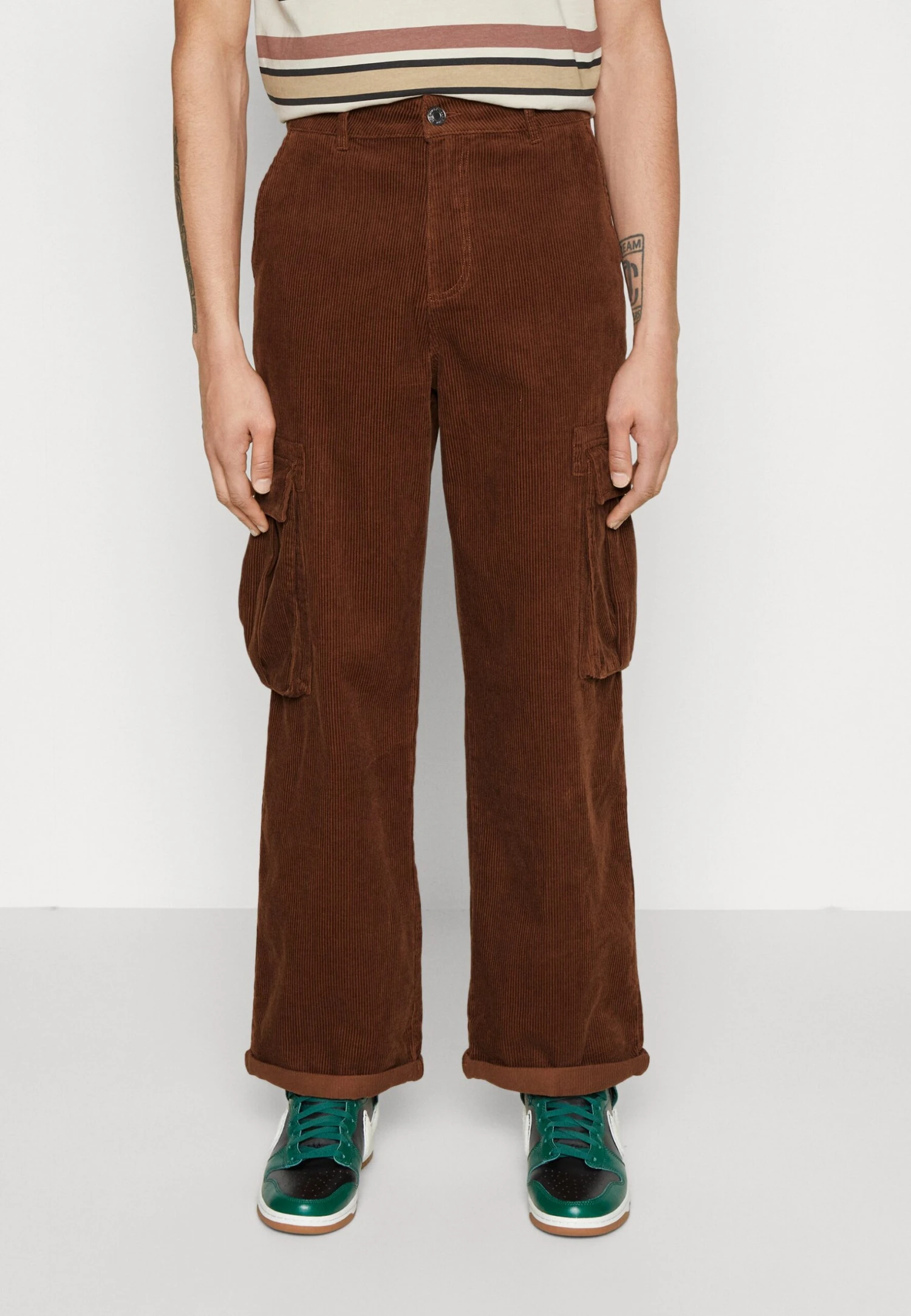 YOURTURN Corduroy Unisex - Pantaloni Cargo - Dark Brown 3 YOURTURN Corduroy Unisex - Pantaloni Cargo - Dark Brown