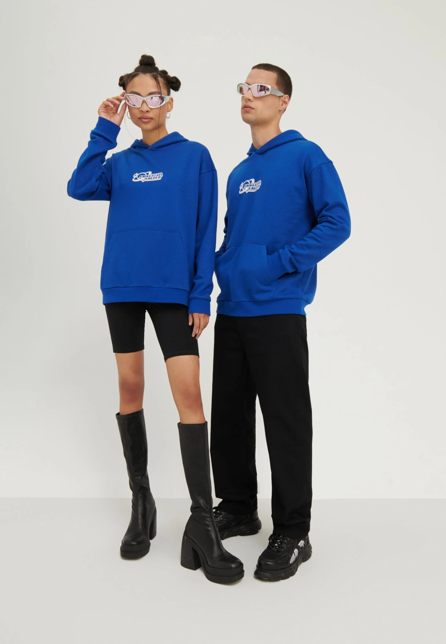 YOURTURN Unisex - Felpa Con Cappuccio - Blue 4 YOURTURN Unisex - Felpa Con Cappuccio - Blue - immagine 2