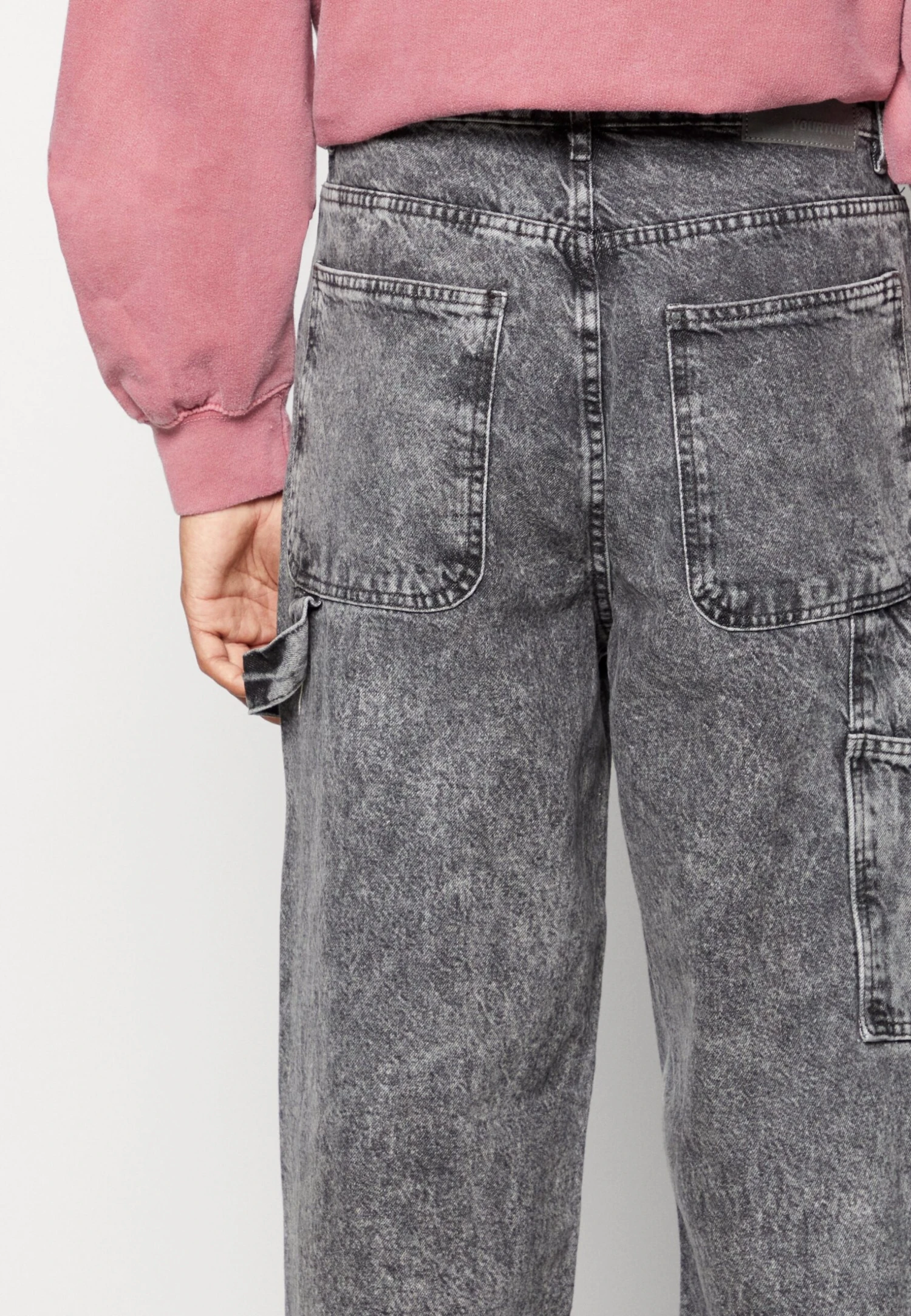 YOURTURN Wide Leg Unisex- Jeans Baggy - Black 8 YOURTURN Wide Leg Unisex- Jeans Baggy - Black - immagine 6