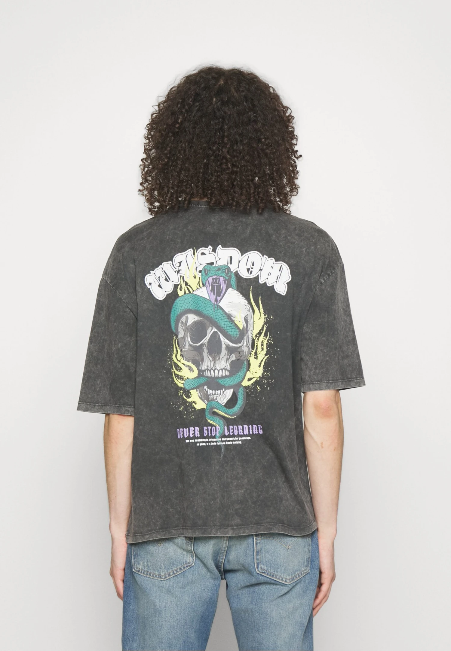 YOURTURN Skull Graphic Tee UnisexT-Shirt Con StampaMottled Black Donna T-shirt E Top YO121012M-Q11 3 YOURTURN Skull Graphic Tee UnisexT-Shirt Con StampaMottled Black Donna T-shirt E Top YO121012M-Q11